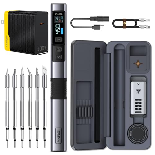 FNIRSI HS-02A 100W Portable Corded Soldering Iron Kit, 3S Fast Heating
